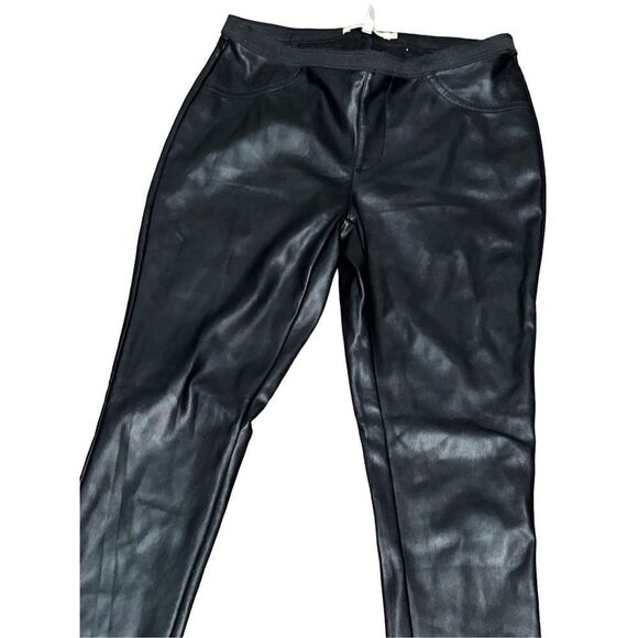 Excellent condition Avec Les Filles polyester Faux Leather Black Skinny Leg Pant - Picture 2 of 7